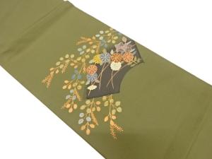 地紙に萩・菊模様織り出し袋帯